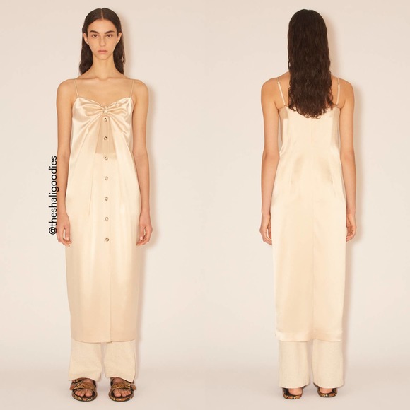 NANUSHKA Doris Midi Slip Dress Cream Sarong Style - Picture 4 of 9